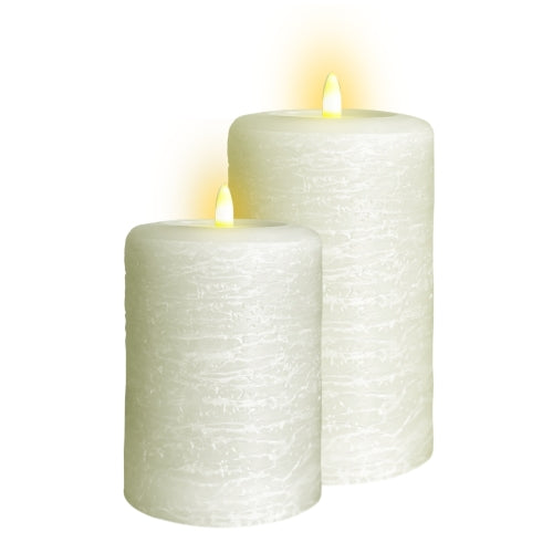 Signature Flameless Wax Pillar LED Candle Linen White