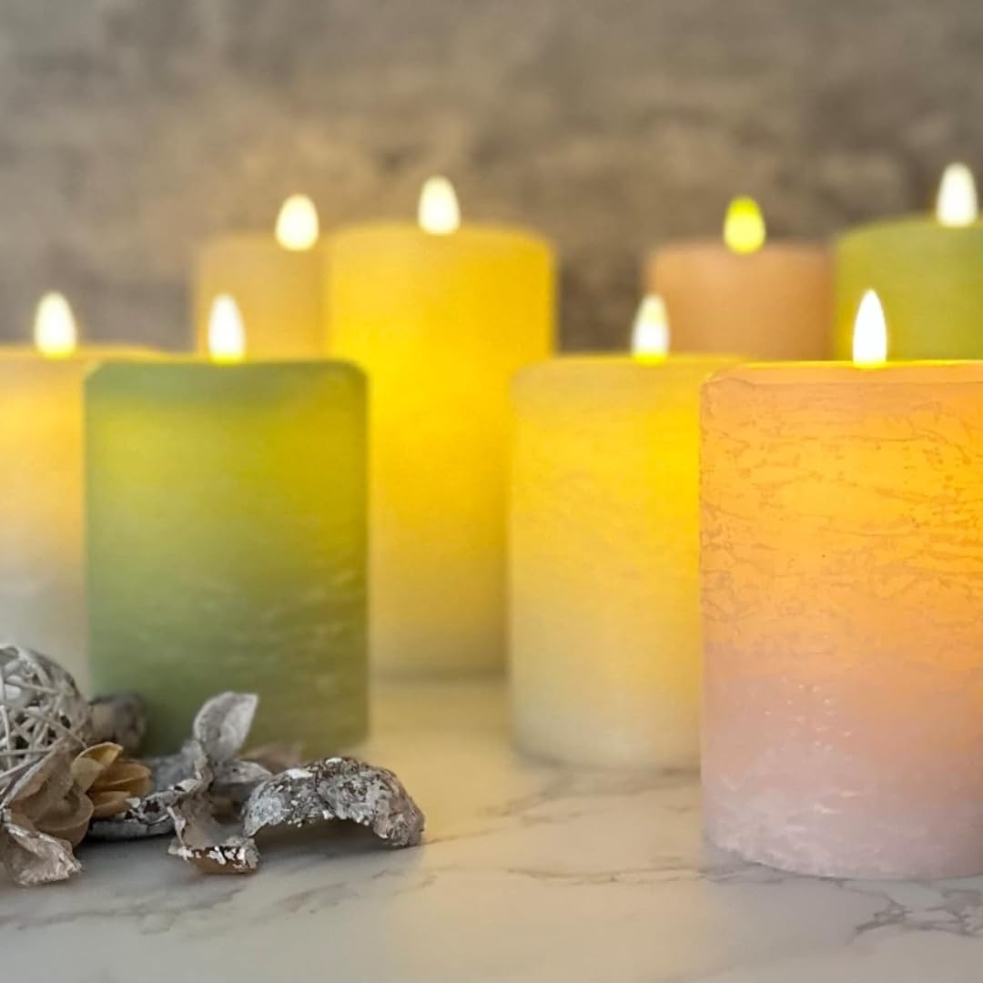 Signature Sage Green Flameless Pillar Candles – Lumipur