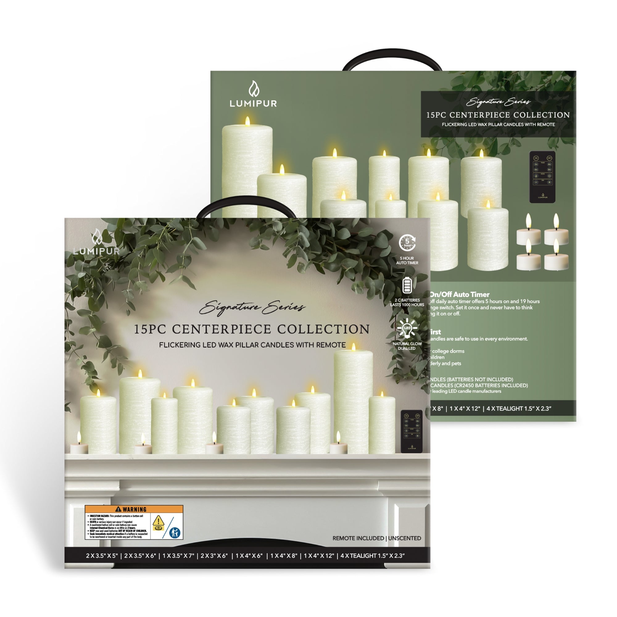 Signature 15 Piece Flameless Candle Centerpiece Collection – Lumipur