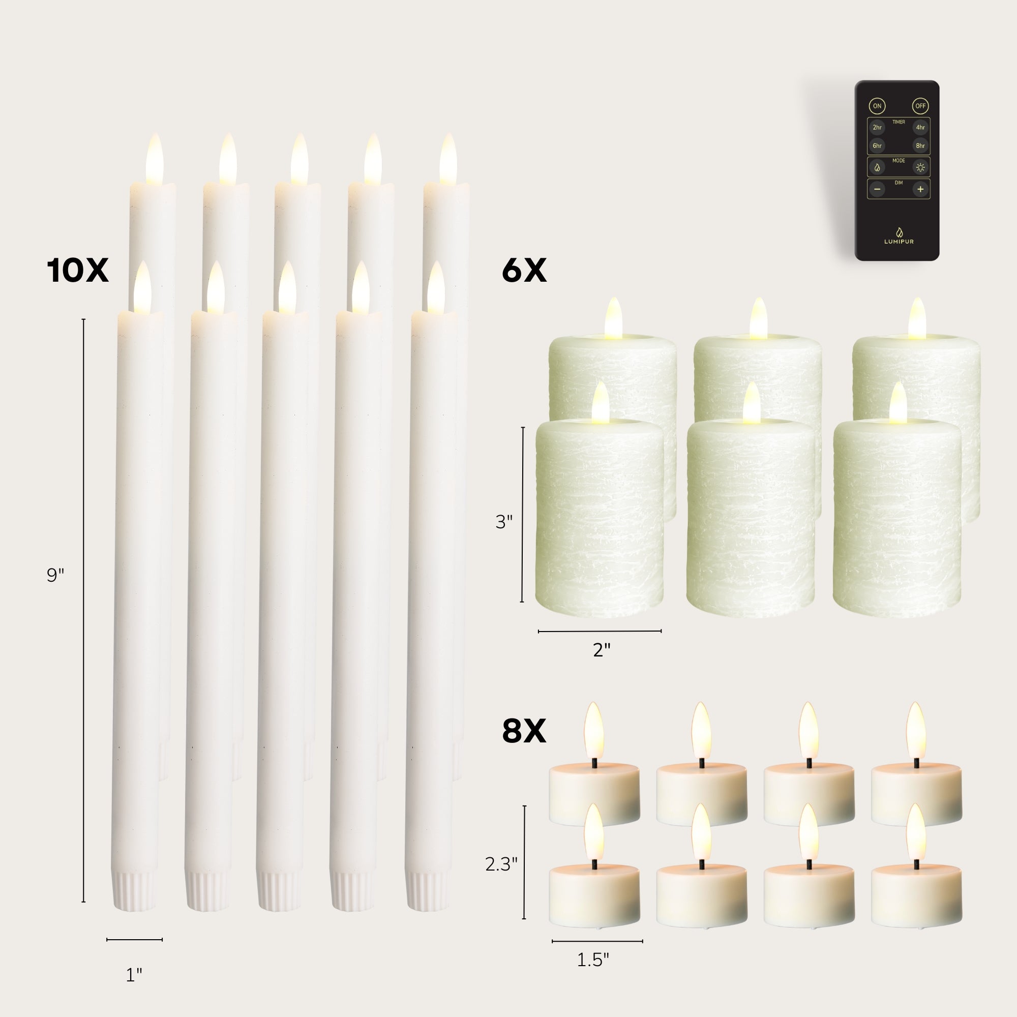 Signature 25 Piece Flameless Candle Centerpiece Collection – Lumipur