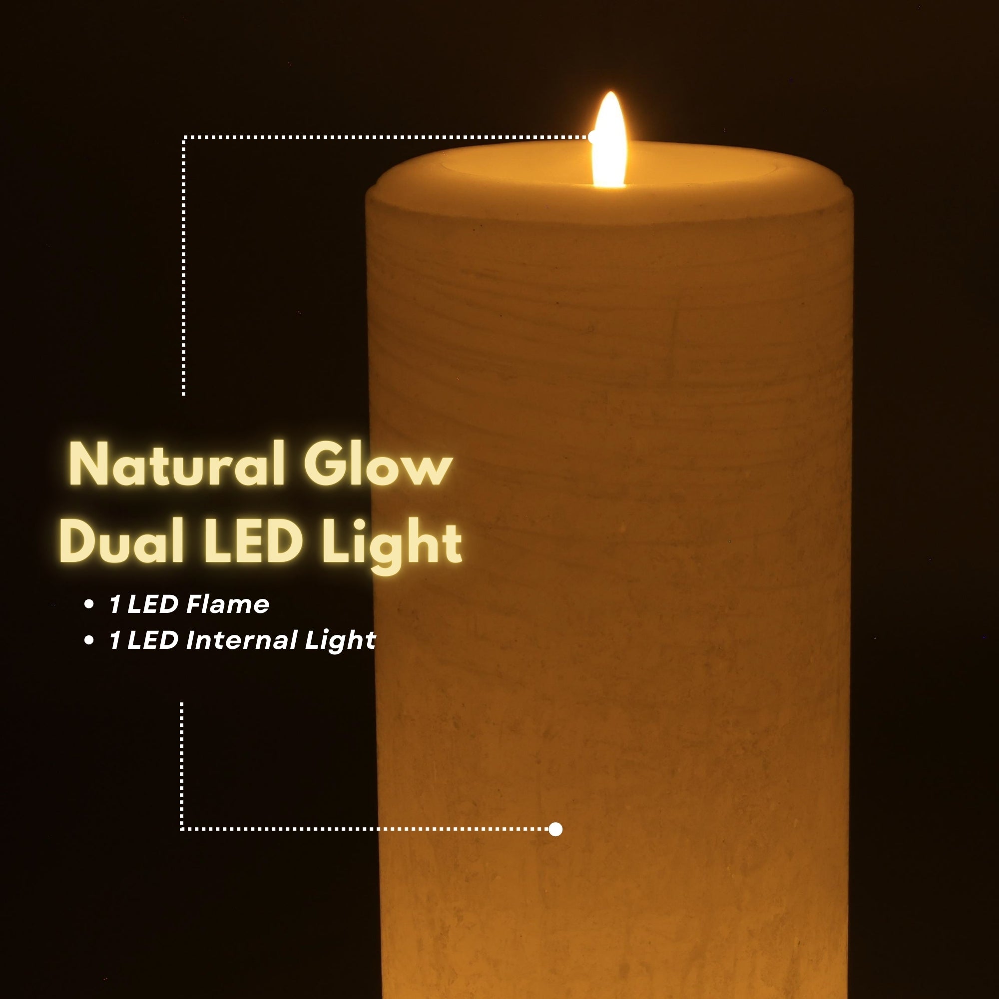 Essential Series 16" Oversize LED Pillar Candle – Real Paraffin Wax with Dual LED Natural Glow & Amberbright 360° Flickering Wick (5" x 16")