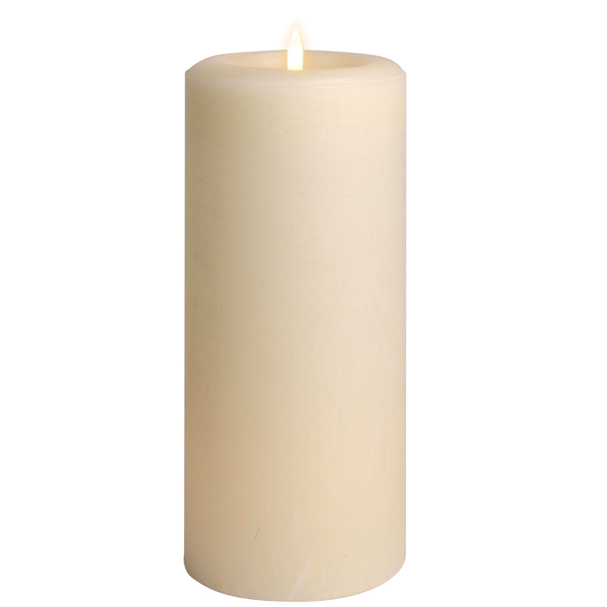 Essential 12" Oversize LED Pillar Candle – Essential Series Real Paraffin Wax Flickering Flame with Dual LED Natural Glow & Auto-Timer – 5" Diameter, AmberBright 360 Wick