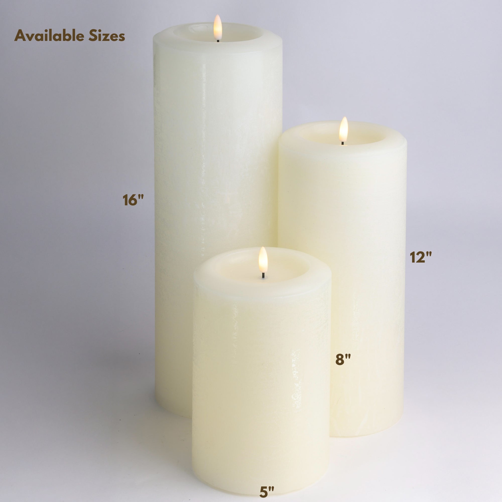 Essential 12" Oversize LED Pillar Candle – Essential Series Real Paraffin Wax Flickering Flame with Dual LED Natural Glow & Auto-Timer – 5" Diameter, AmberBright 360 Wick