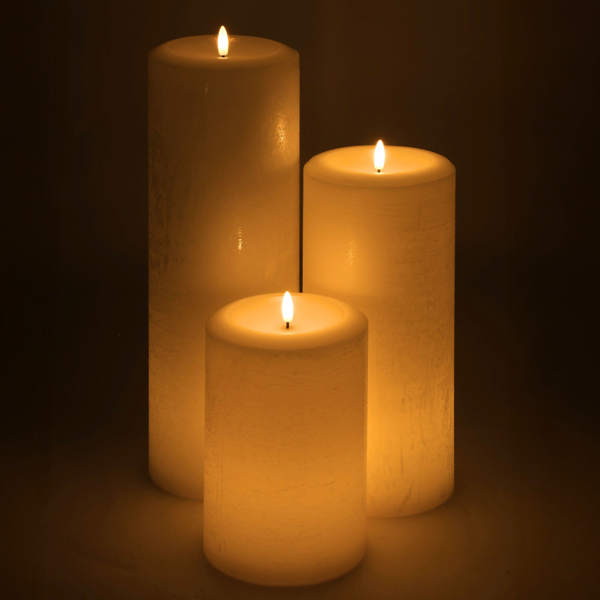 Essential Series 8" Oversize LED Pillar Candle – Real Paraffin Wax with Amberbright 360° Flickering Wick & Auto-Timer