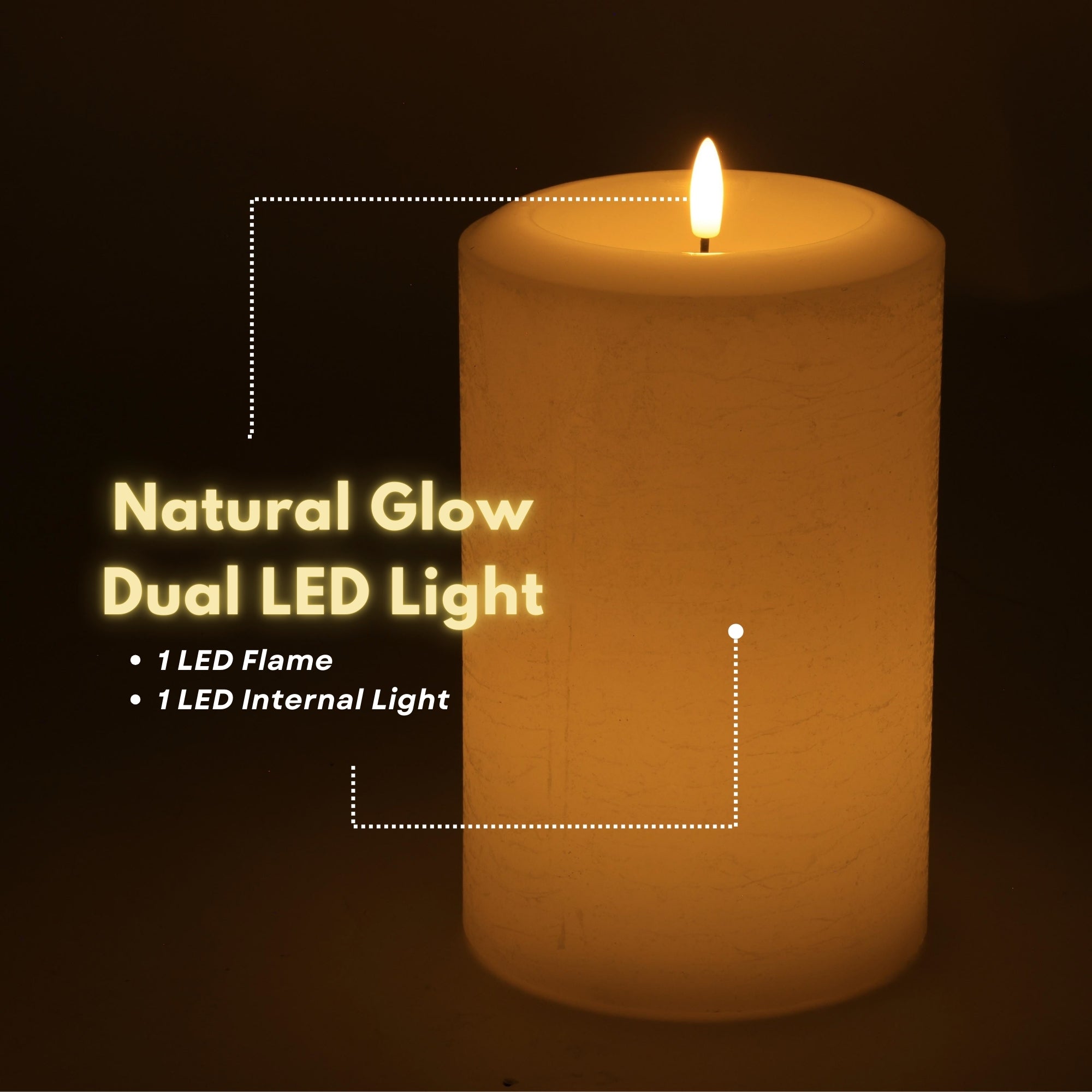 Essential Series 8" Oversize LED Pillar Candle – Real Paraffin Wax with Amberbright 360° Flickering Wick & Auto-Timer
