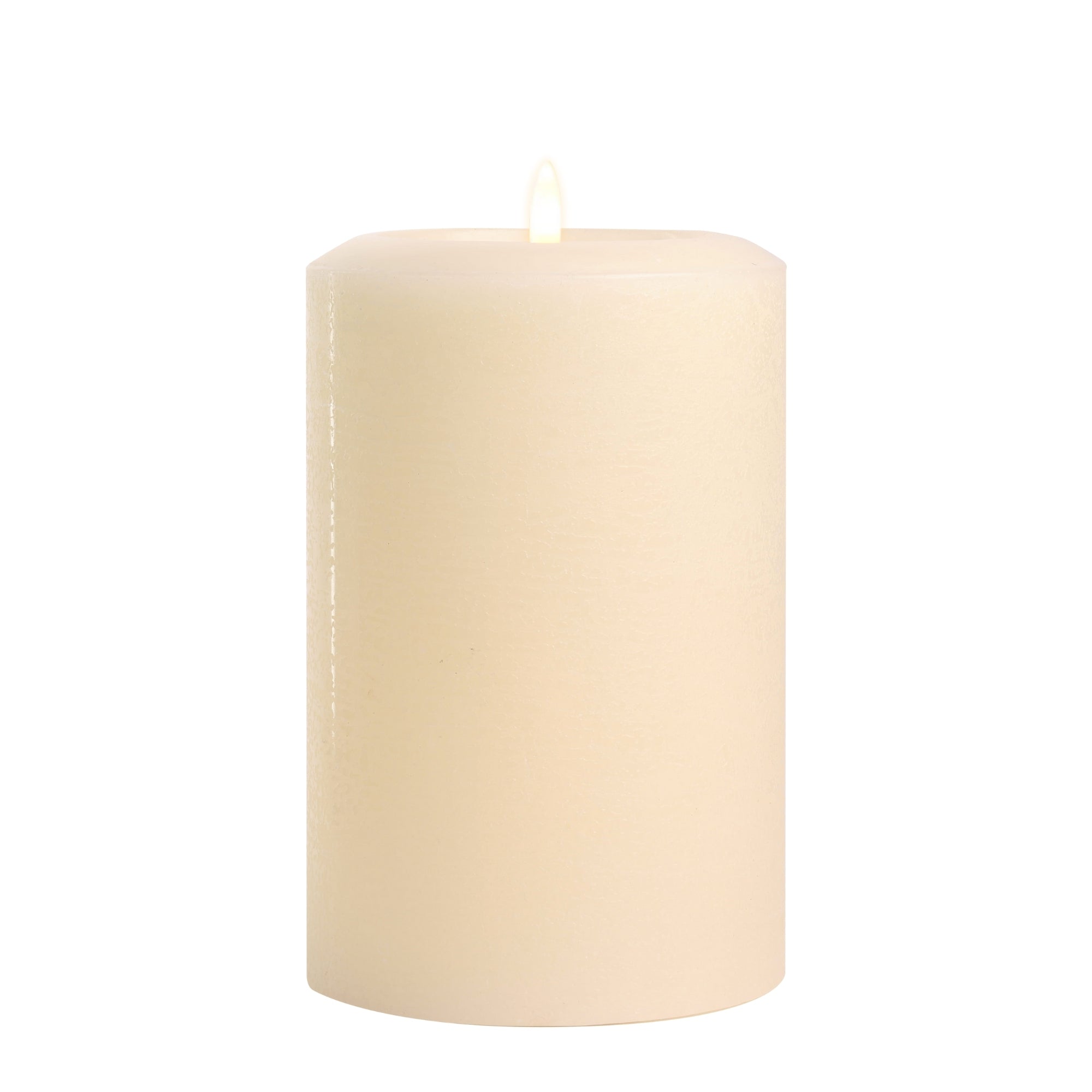 Essential Series 8" Oversize LED Pillar Candle – Real Paraffin Wax with Amberbright 360° Flickering Wick & Auto-Timer