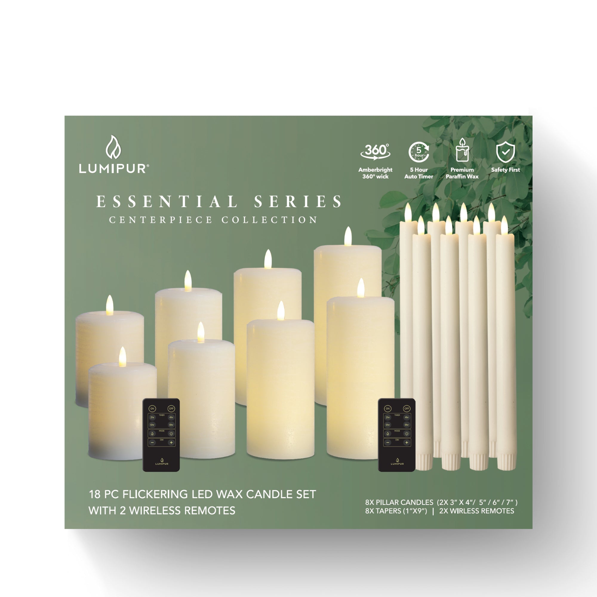 LumiPur 18‑Piece Essentials LED Candle Centerpiece Collection