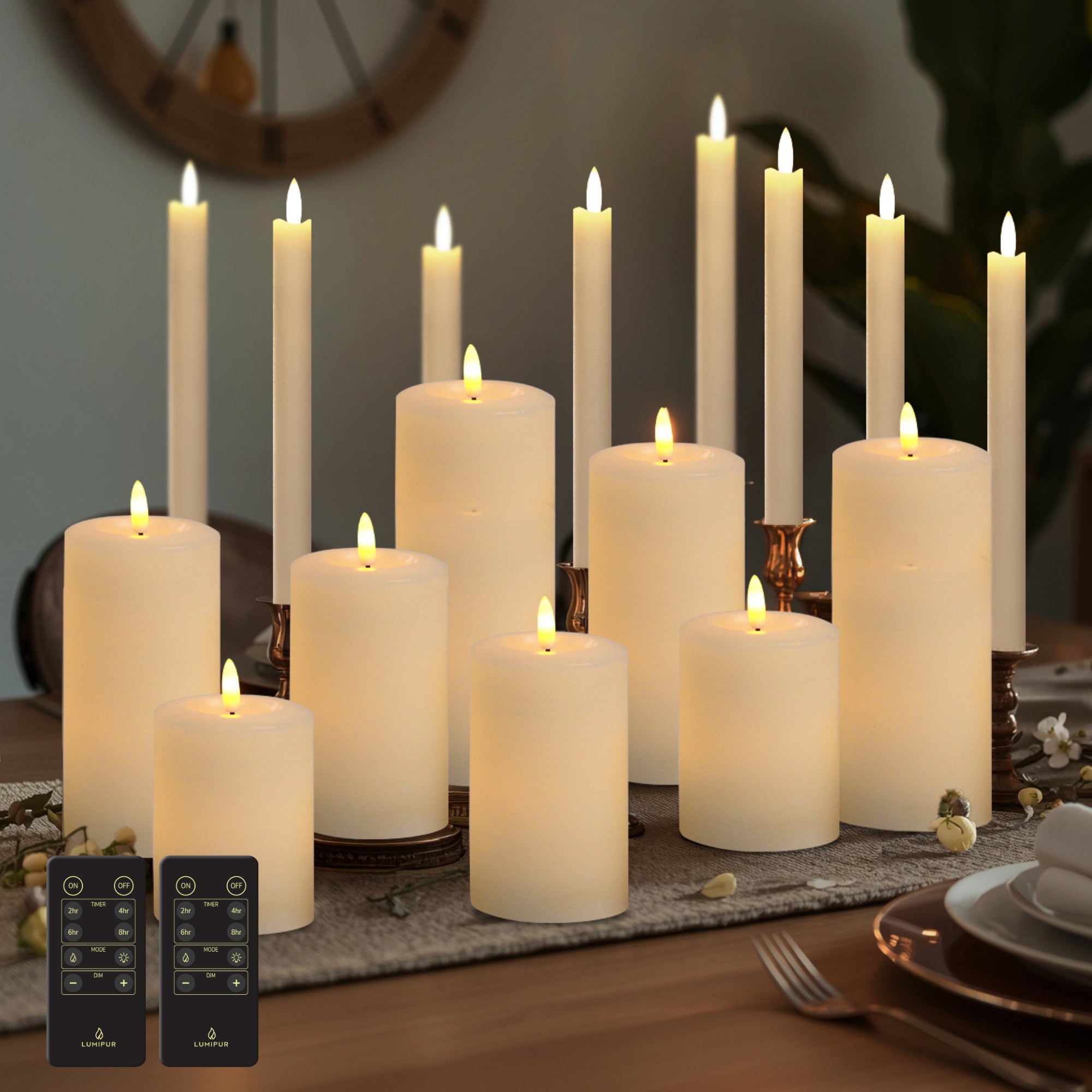 LumiPur 18‑Piece Essentials LED Candle Centerpiece Collection