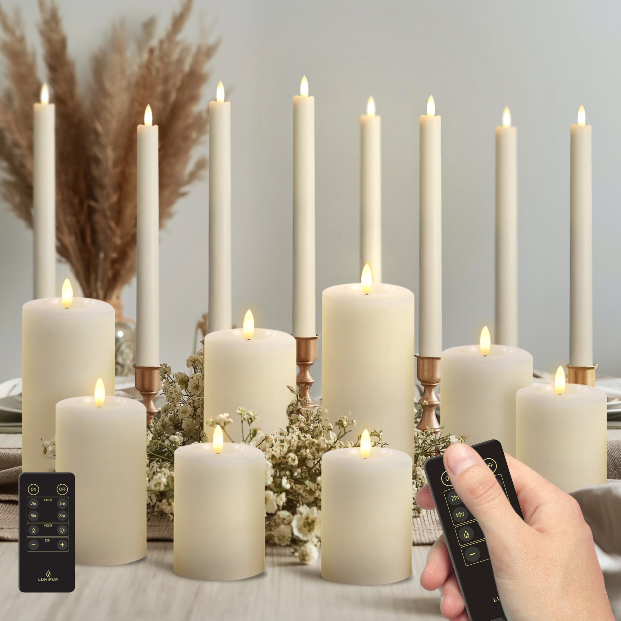 LumiPur 18‑Piece Essentials LED Candle Centerpiece Collection