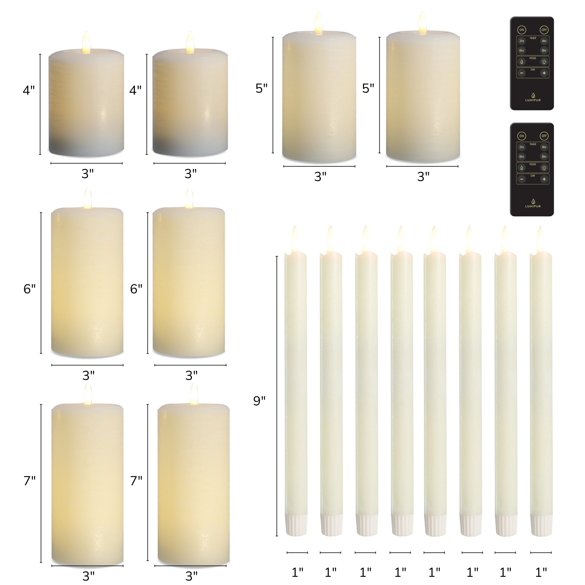 LumiPur 18‑Piece Essentials LED Candle Centerpiece Collection