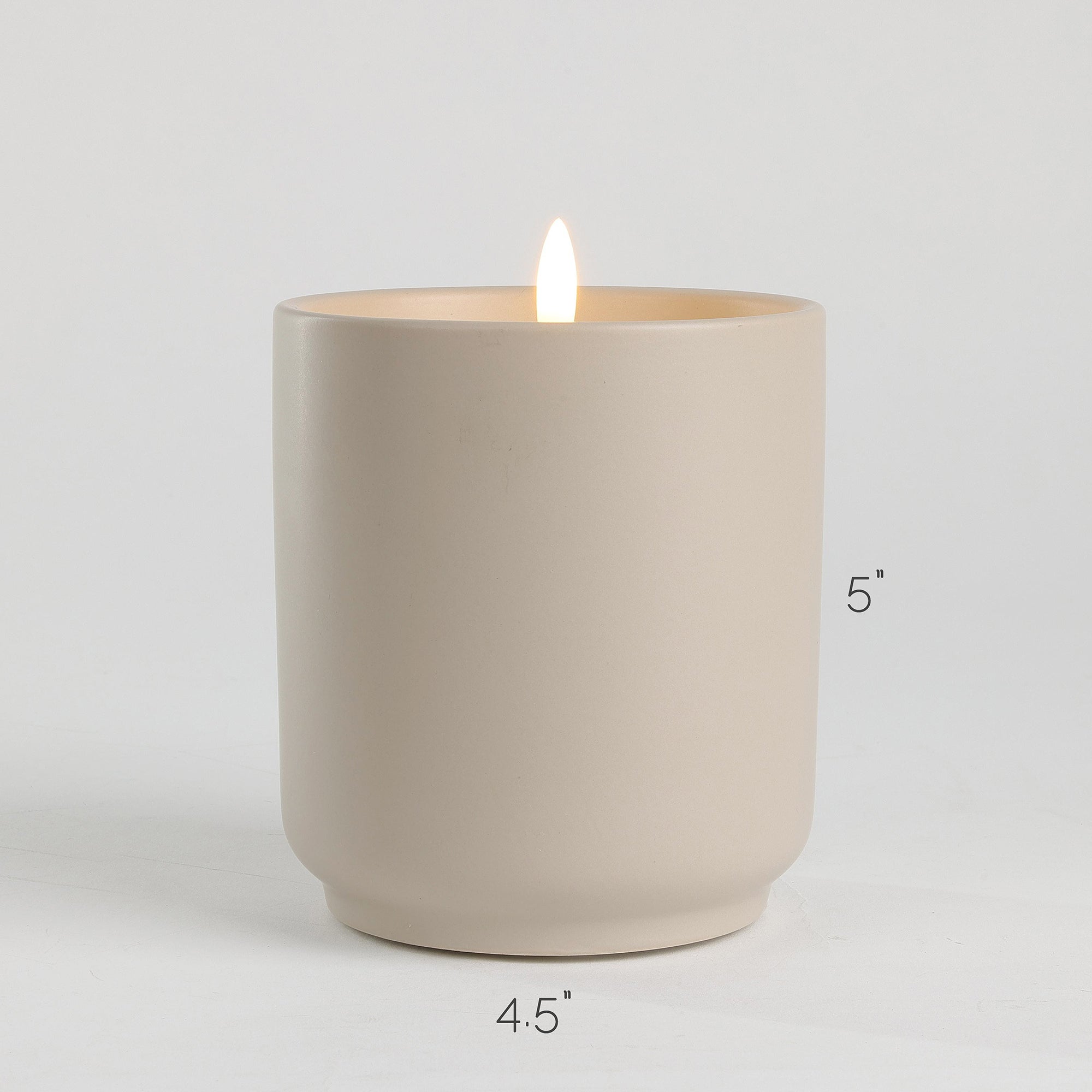 Design Stoneware Sand Flameless Candle