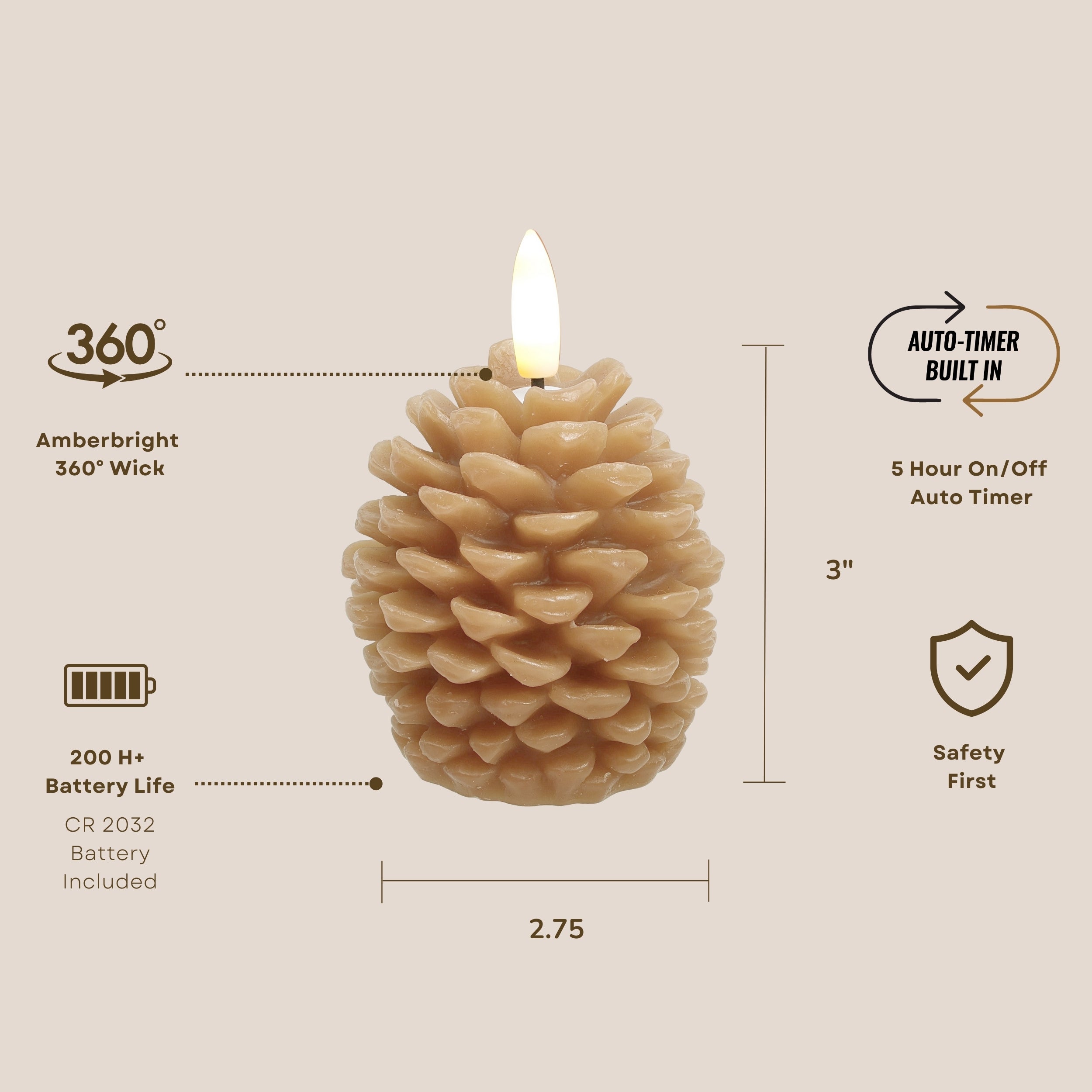 Harvest Small Pine cone shape