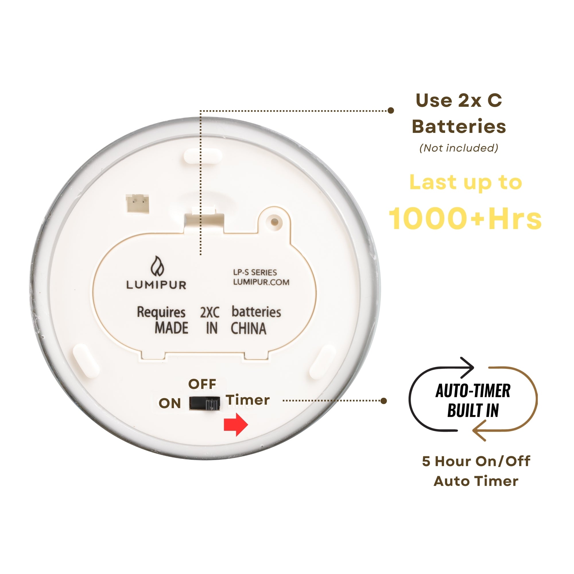 Design Glass Silver Flameless Pillar Candle