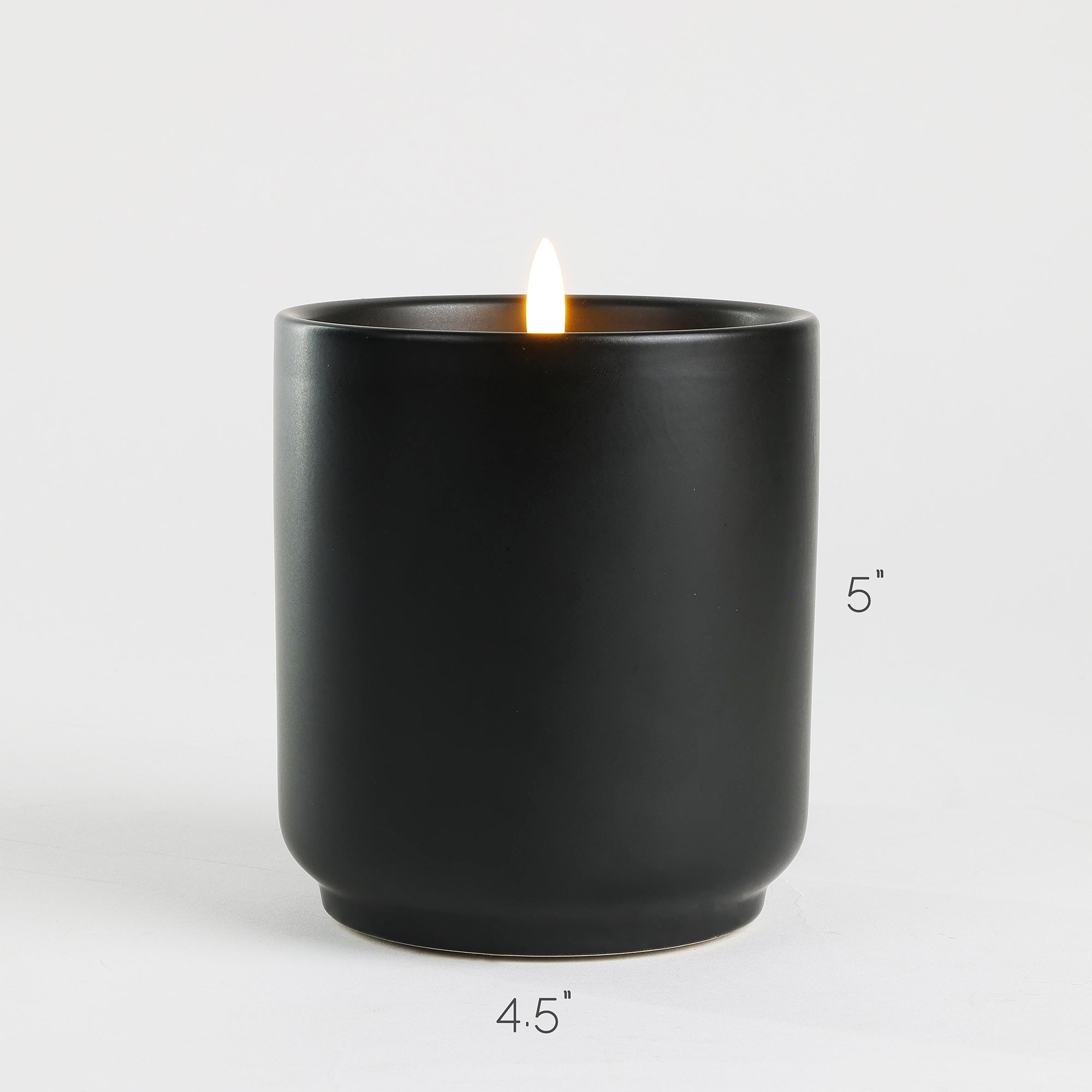 Design Stoneware Black Flameless Candle