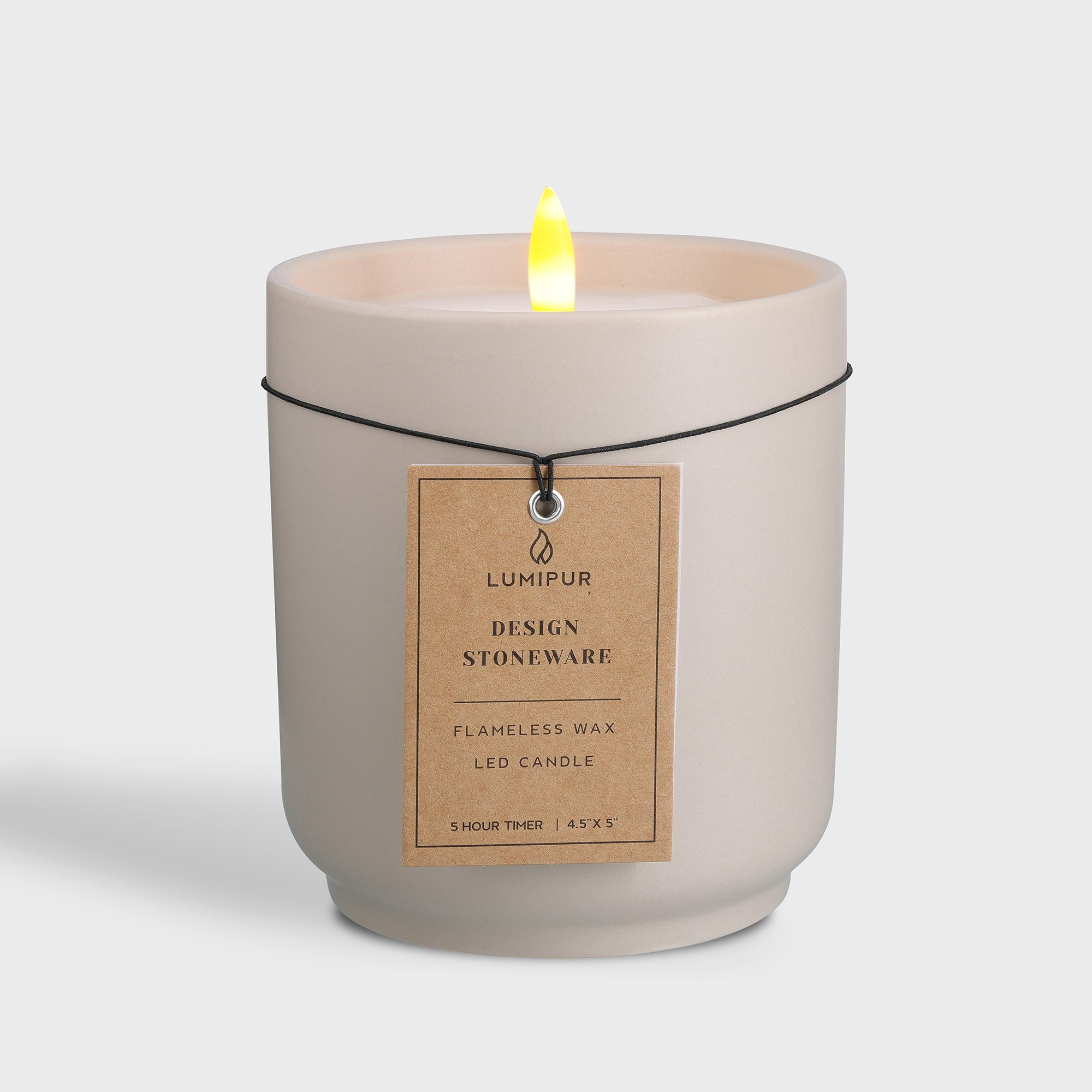 Design Stoneware Sand Flameless Candle