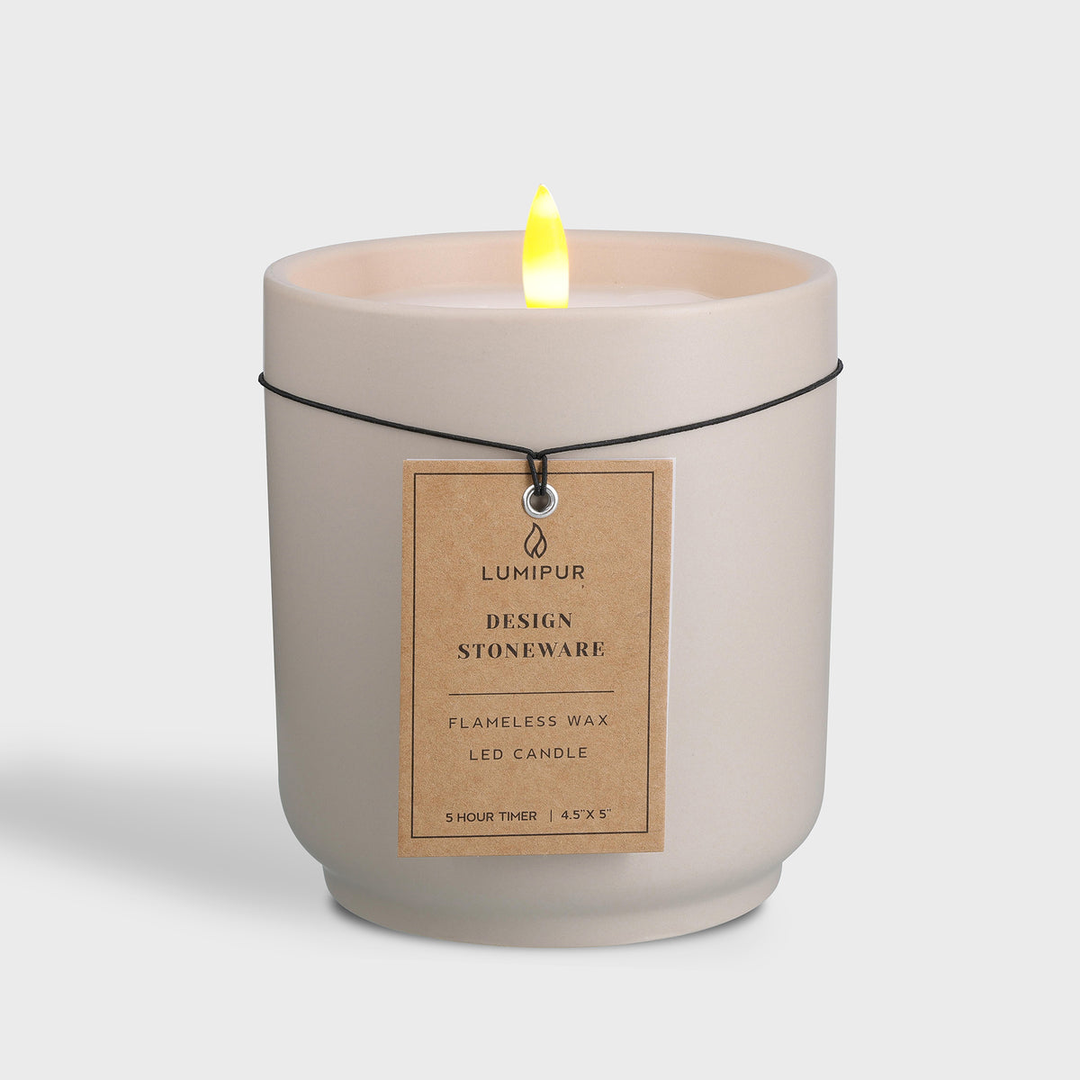 Design Stoneware Sand Flameless Candle