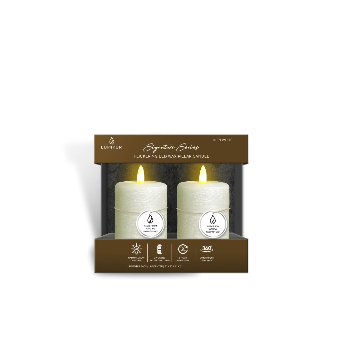 Signature Linen White Flameless Votive Candles