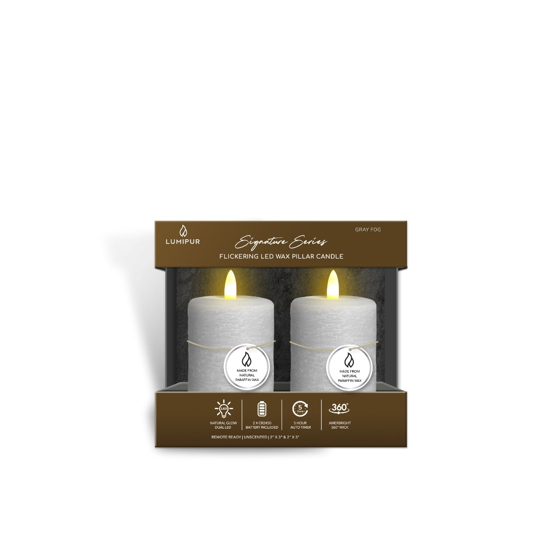 Signature Gray Fog Flameless Votive Candles