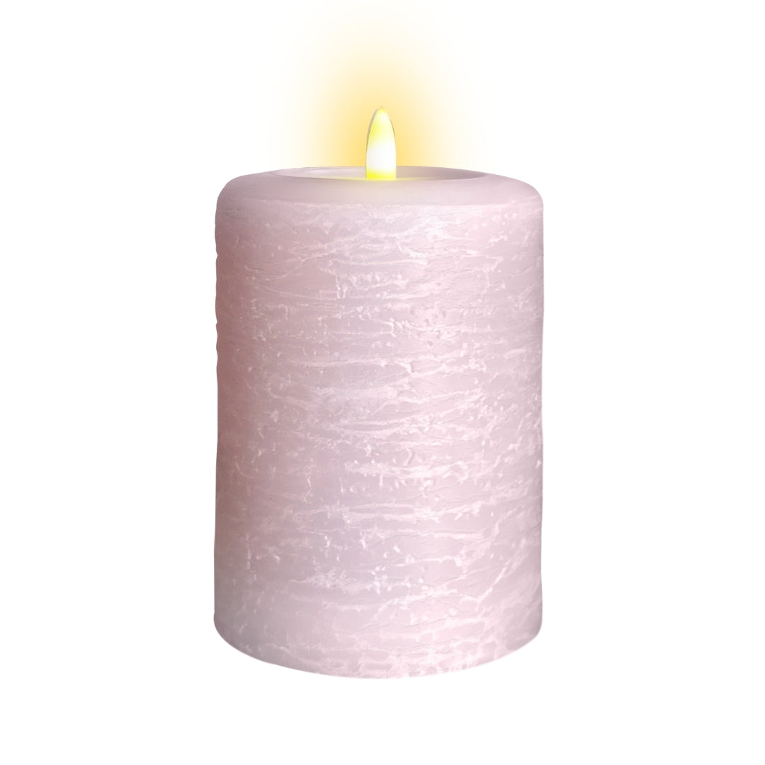 Signature Powder Pink Flameless Pillar Candles