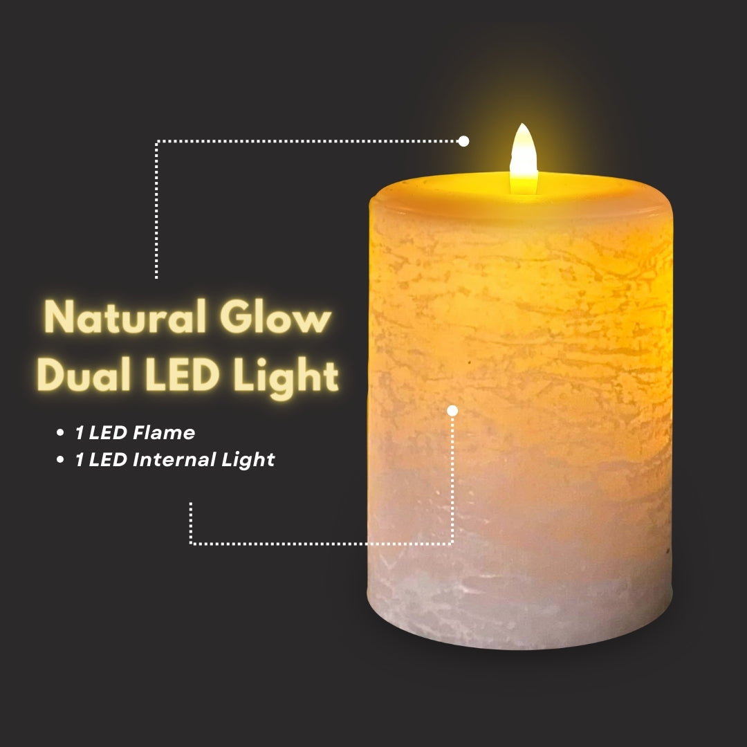 Signature Powder Pink Flameless Pillar Candles