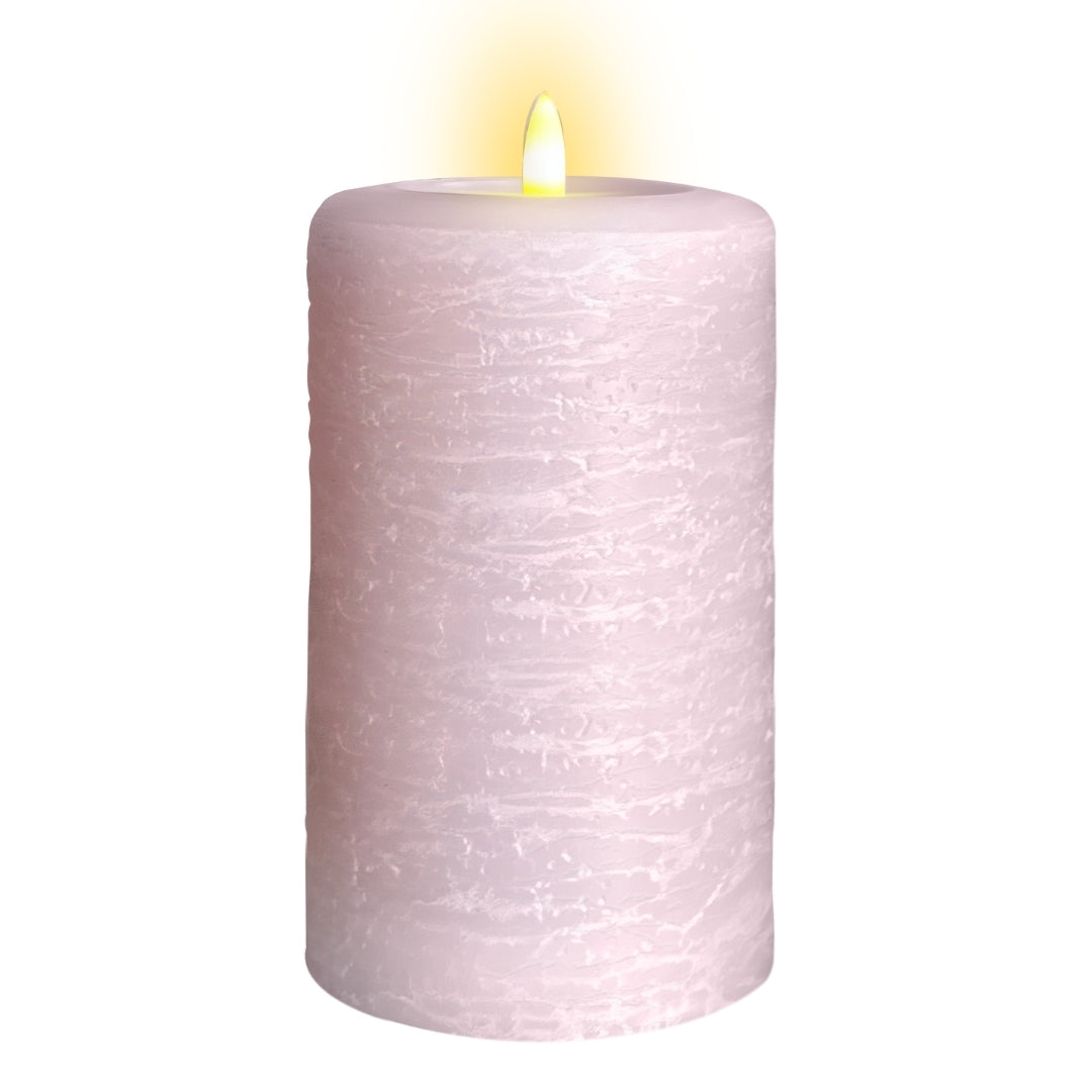 Signature Powder Pink Flameless Pillar Candles
