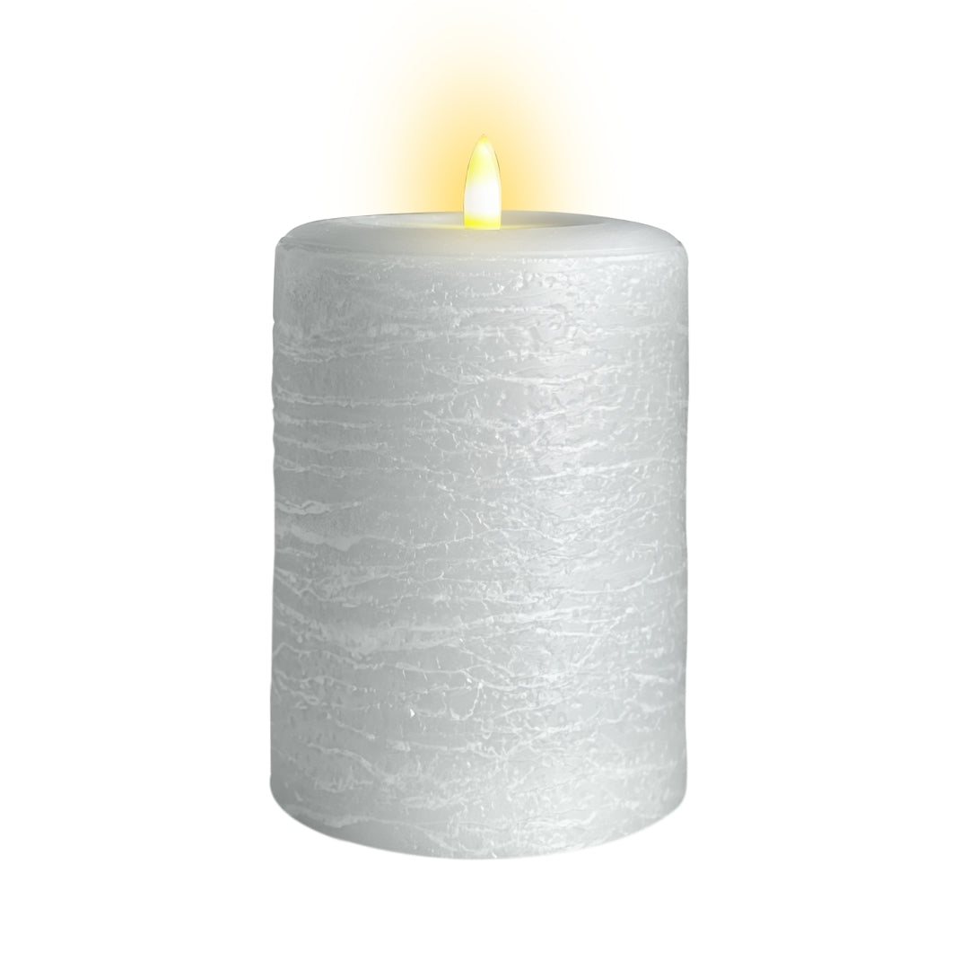 Signature Gray Fog Flameless Pillar Candles