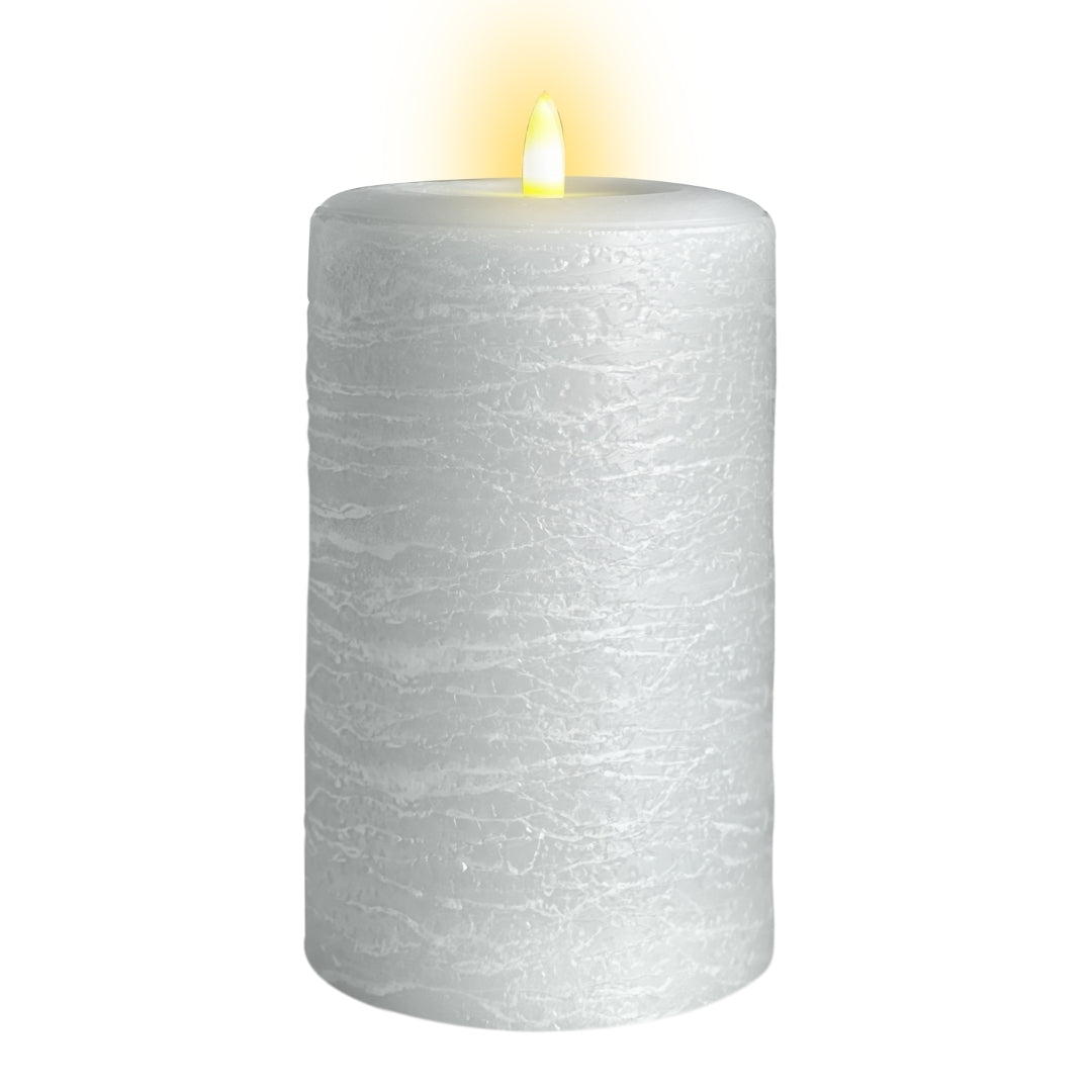 Signature Gray Fog Flameless Pillar Candles