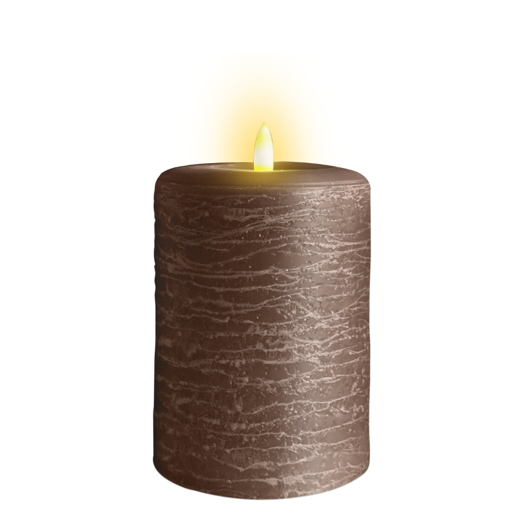 Signature Cocoa Brown Flameless Pillar Candles