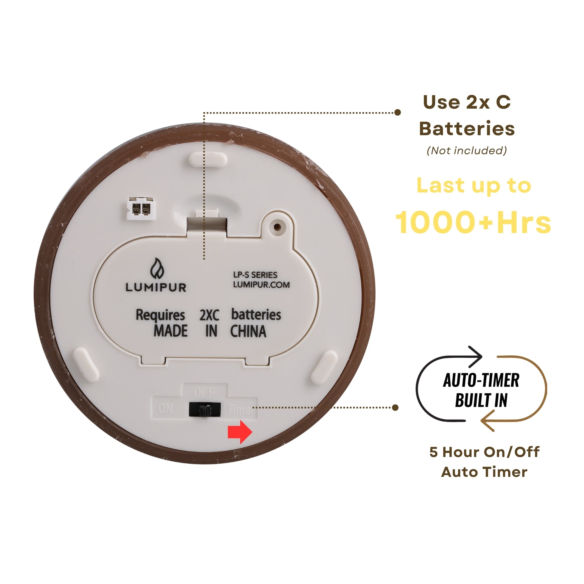 Signature Cocoa Brown Flameless Pillar Candles