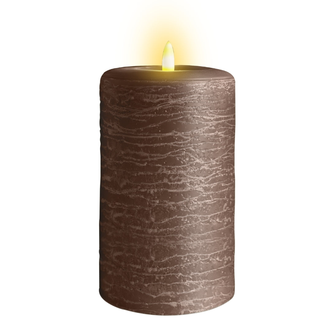 Signature Cocoa Brown Flameless Pillar Candles