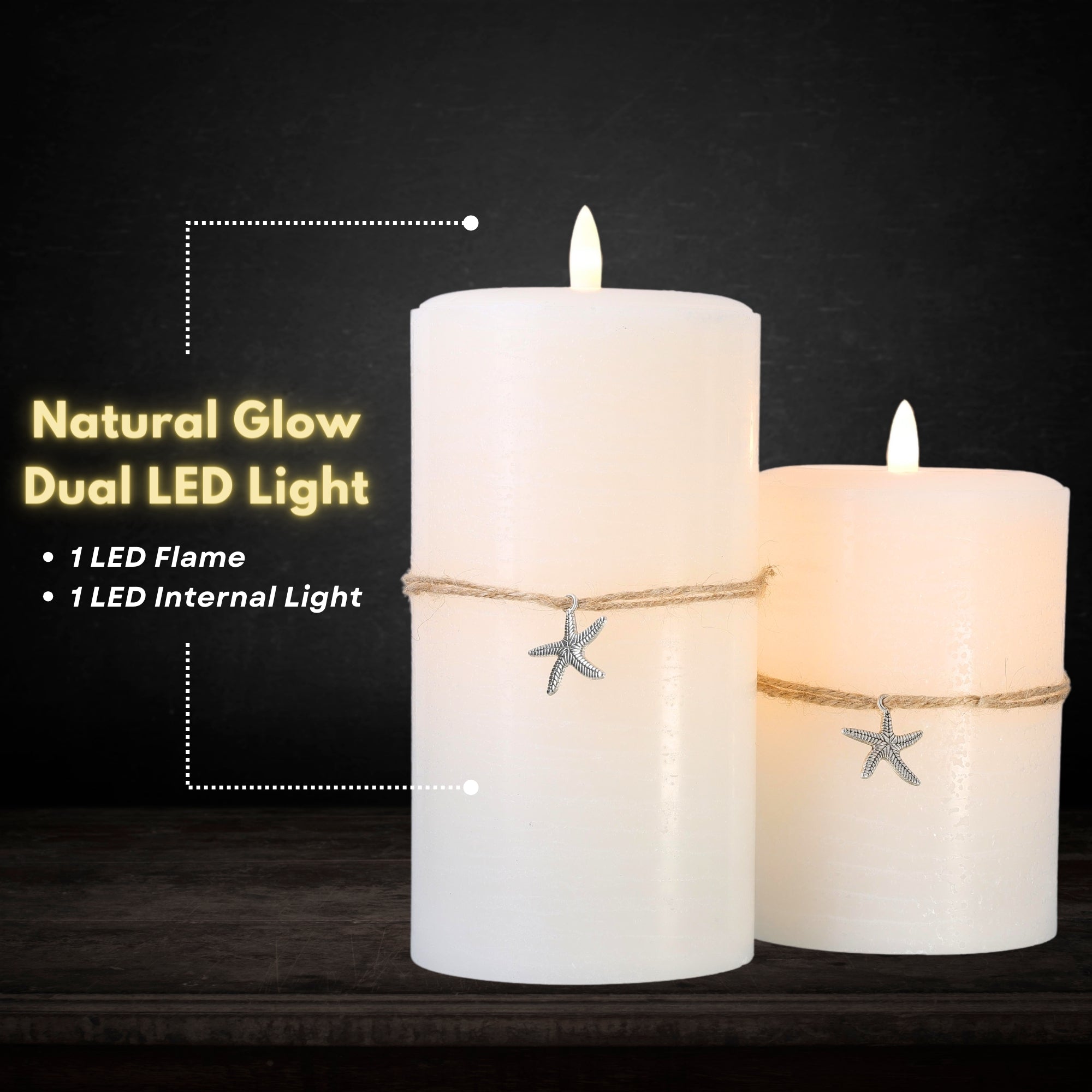 Coastal Flameless LED Wax Pillar Candle Summer White