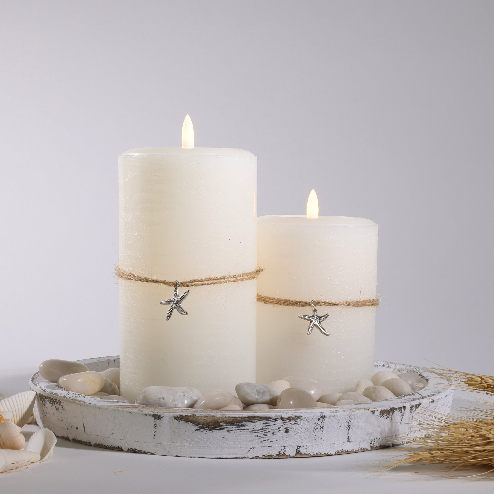 Coastal Flameless LED Wax Pillar Candle Summer White