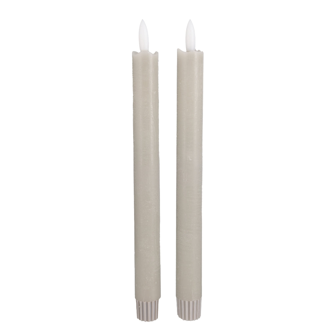Signature Gray Fog Flameless Taper Candles
