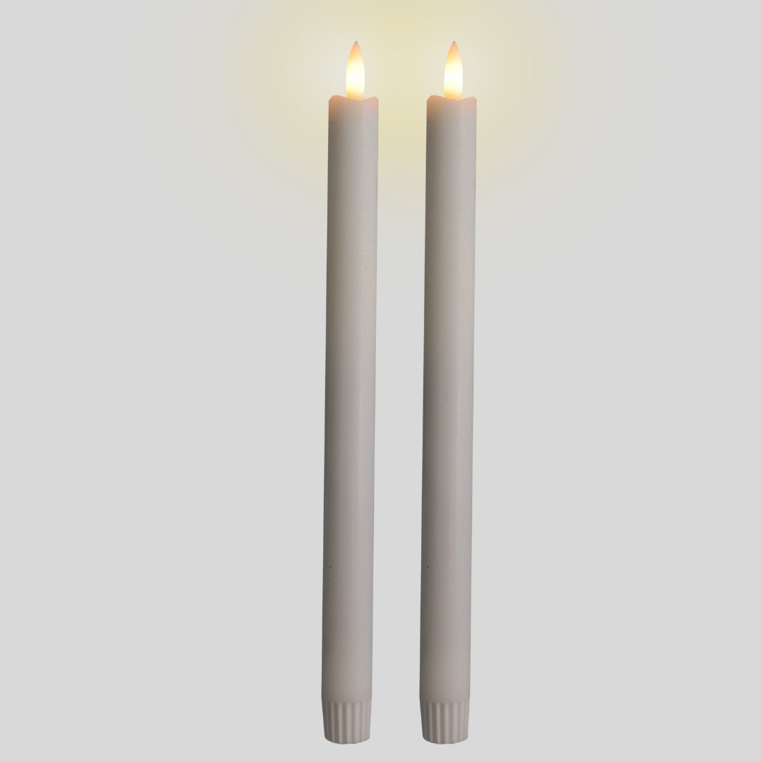 Signature Gray Fog Flameless Taper Candles