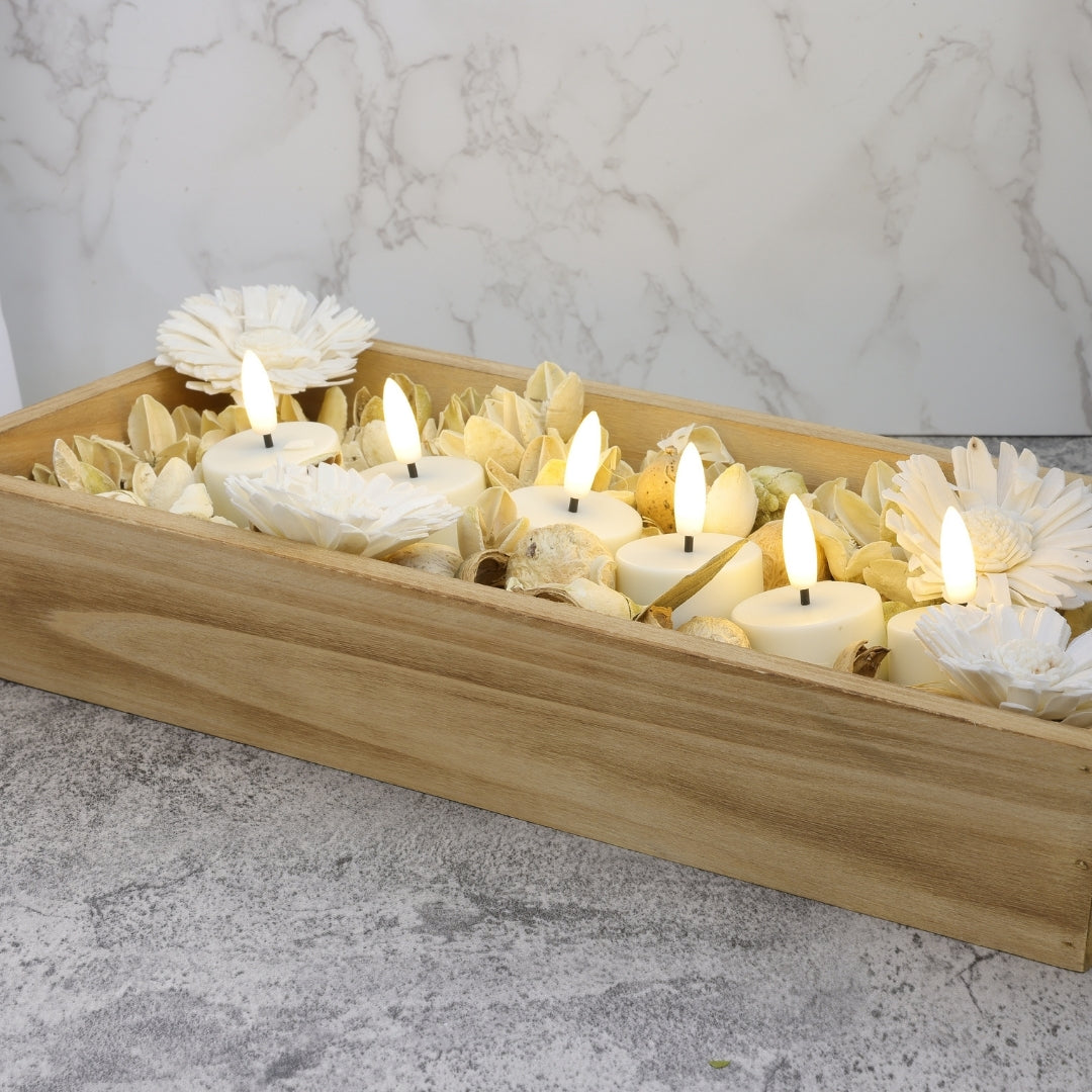 Signature Linen White Flameless Tea Light Candles