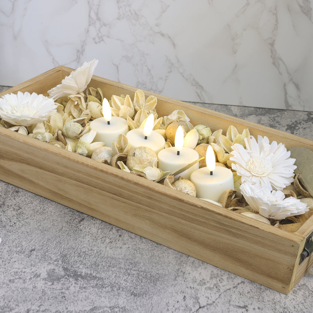 Signature Linen White Flameless Tea Light Candles