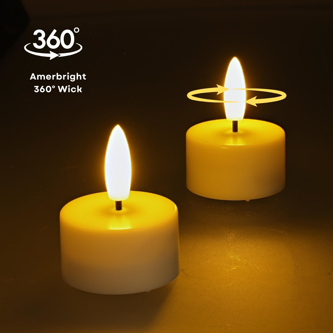 Signature Linen White Flameless Tea Light Candles