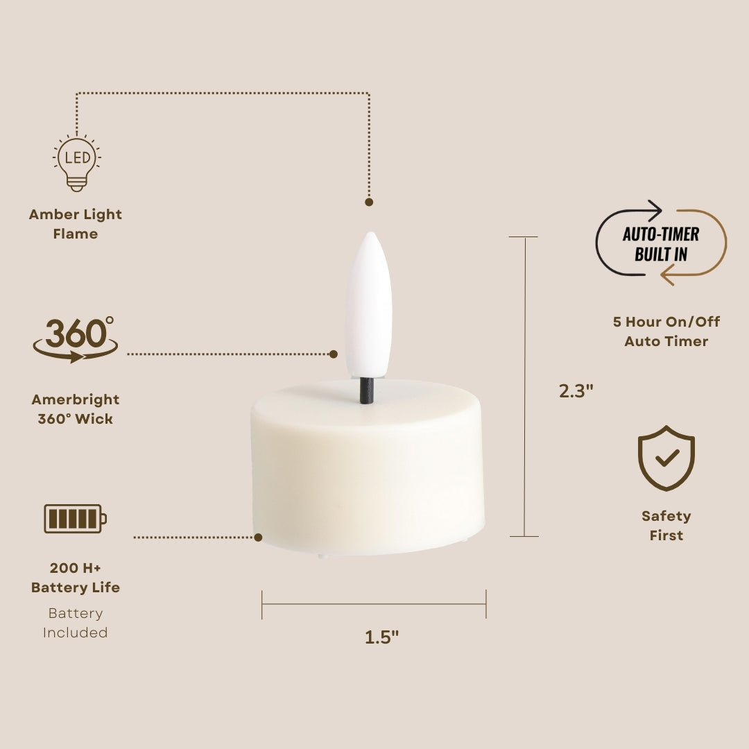 Signature Linen White Flameless Tea Light Candles