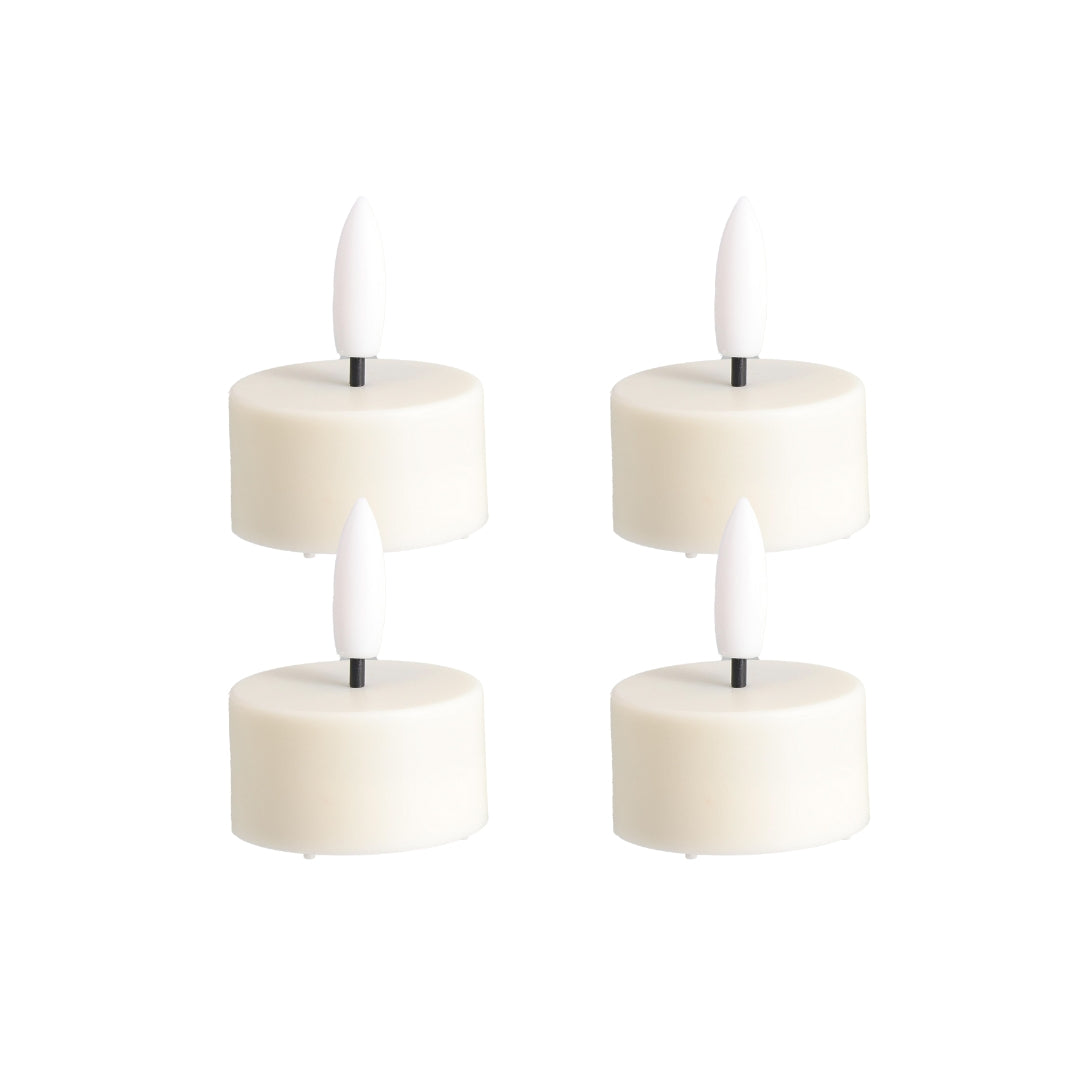 Signature Linen White Flameless Tea Light Candles