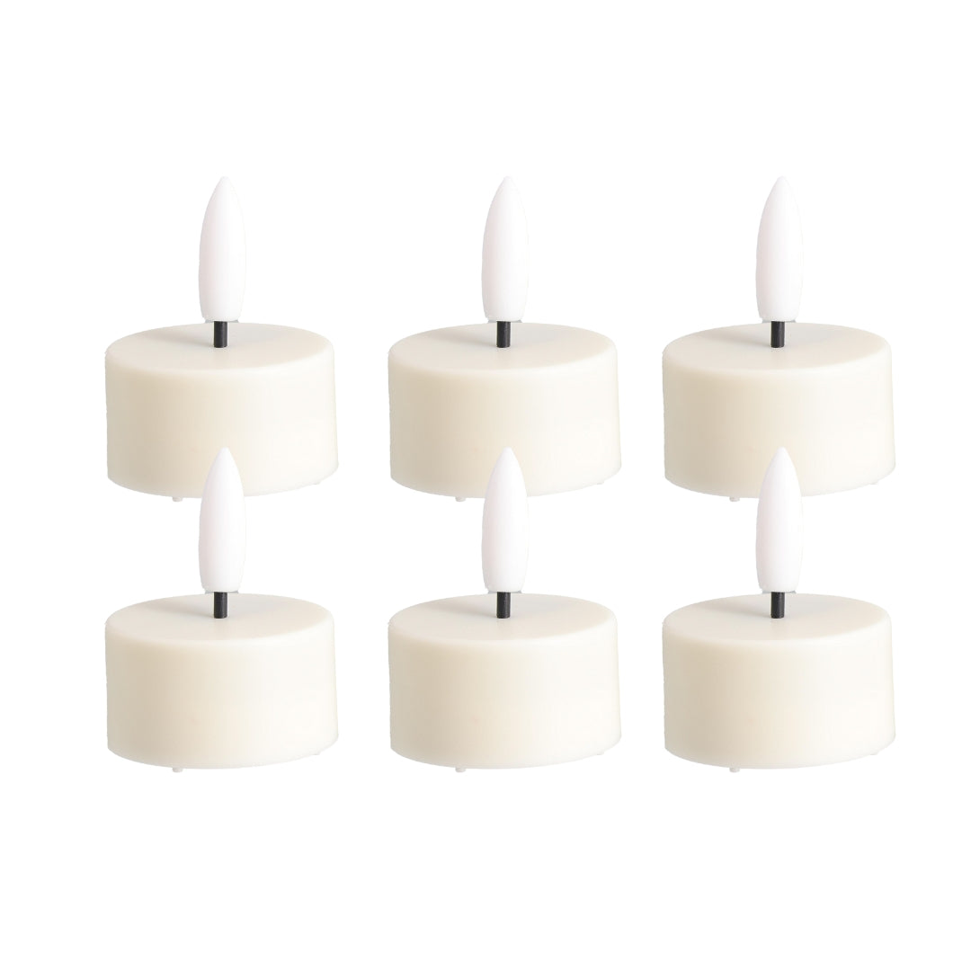 Signature Linen White Flameless Tea Light Candles